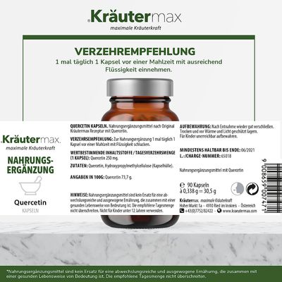 Quercetin Kapseln 250 mg 1 x 90 Stück